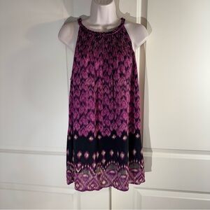 Apt. 9 Pink and Purple Ikat Pattern Halter Top Medium